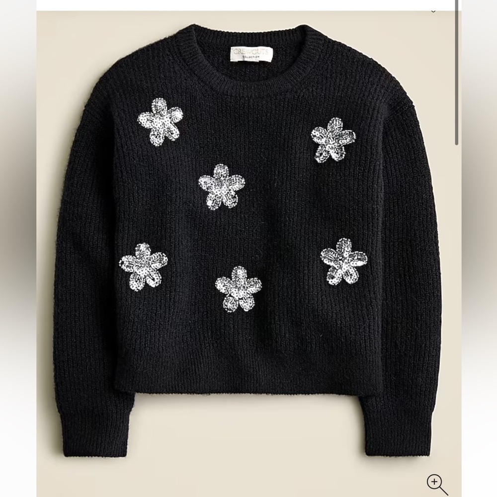 Girls' Collection flower-embellished crewneck sweater
